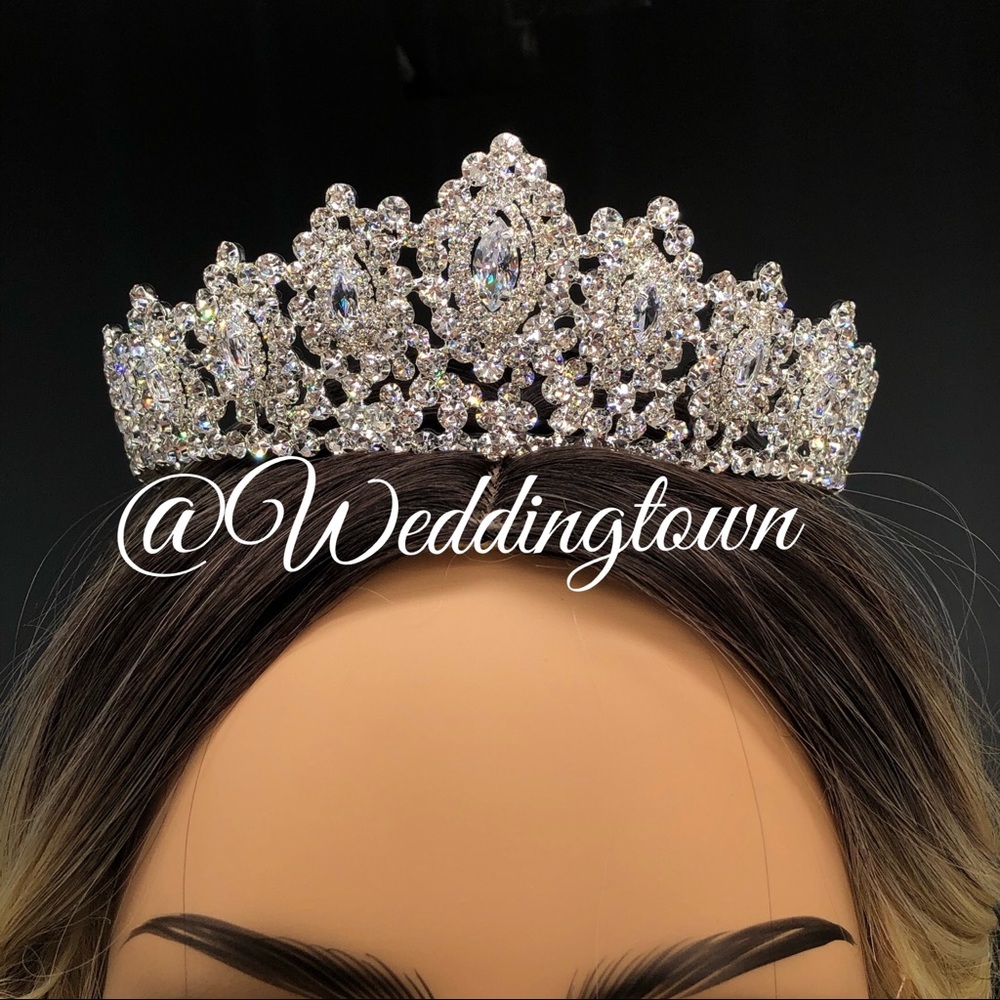 Luxury bridal tiara crown quinceanera quinceañera